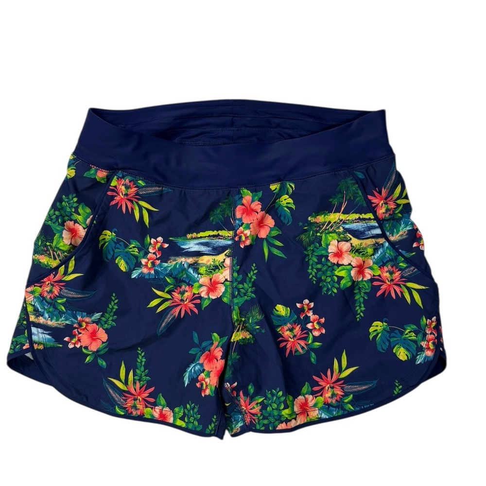 NWOT Lands' End Women's 5" Quick Dry Elastic Waist Board Shorts with Panty - Picture 2 of 9